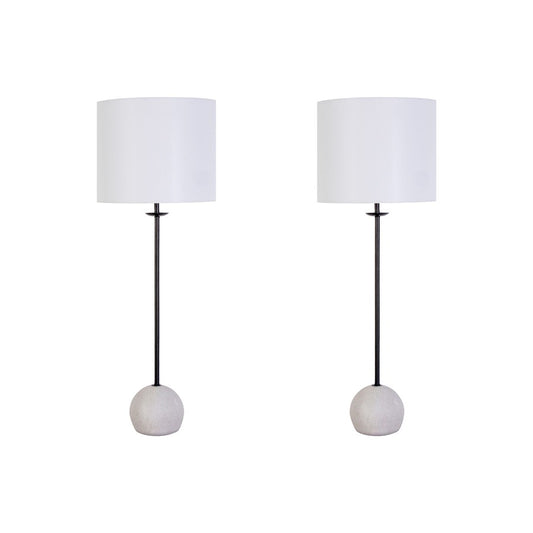 Classy Living Urban Sphere 1Lt Table Lamp/Set of 2, Blk/Off Wht - DS-KTL3380