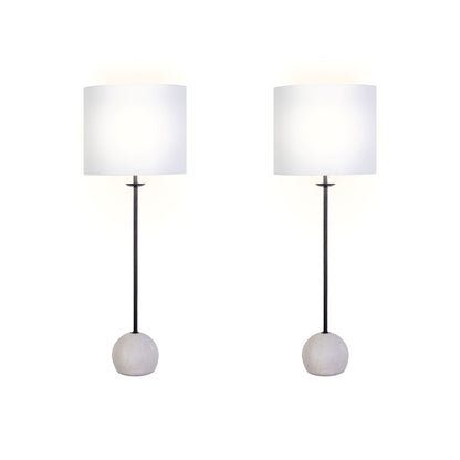 Classy Living Urban Sphere 1Lt Table Lamp/Set of 2, Black/Off White