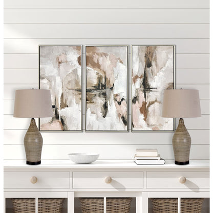 Classy Living Serene 1Lt Table Lamp/Set of 2, Natural/Oatmeal