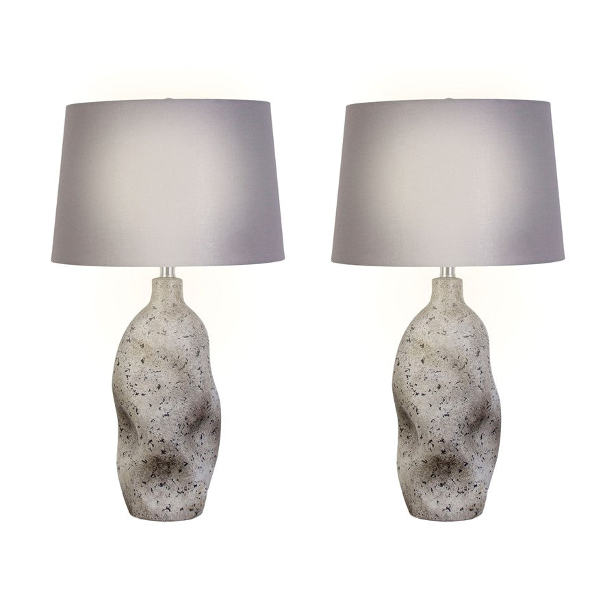 Classy Living haven Elegance 1Lt Table Lamp/Set of 2, Natural/Grey