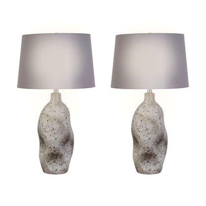 Classy Living haven Elegance 1Lt Table Lamp/Set of 2, Natural/Grey
