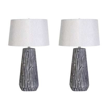 Classy Living Textured Elegance Table Lamp/Set of 2, Gry/Natural - DS-KTL3388