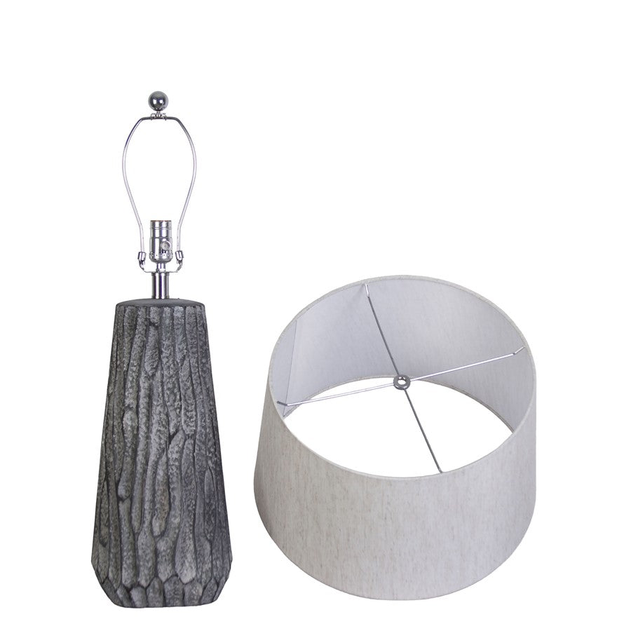 Classy Living Textured Elegance Table Lamp/Set of 2, Grey/Natural