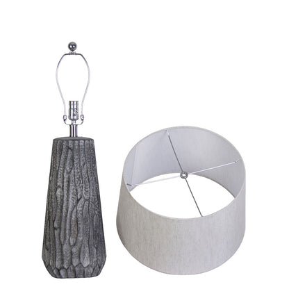 Classy Living Textured Elegance Table Lamp/Set of 2, Grey/Natural