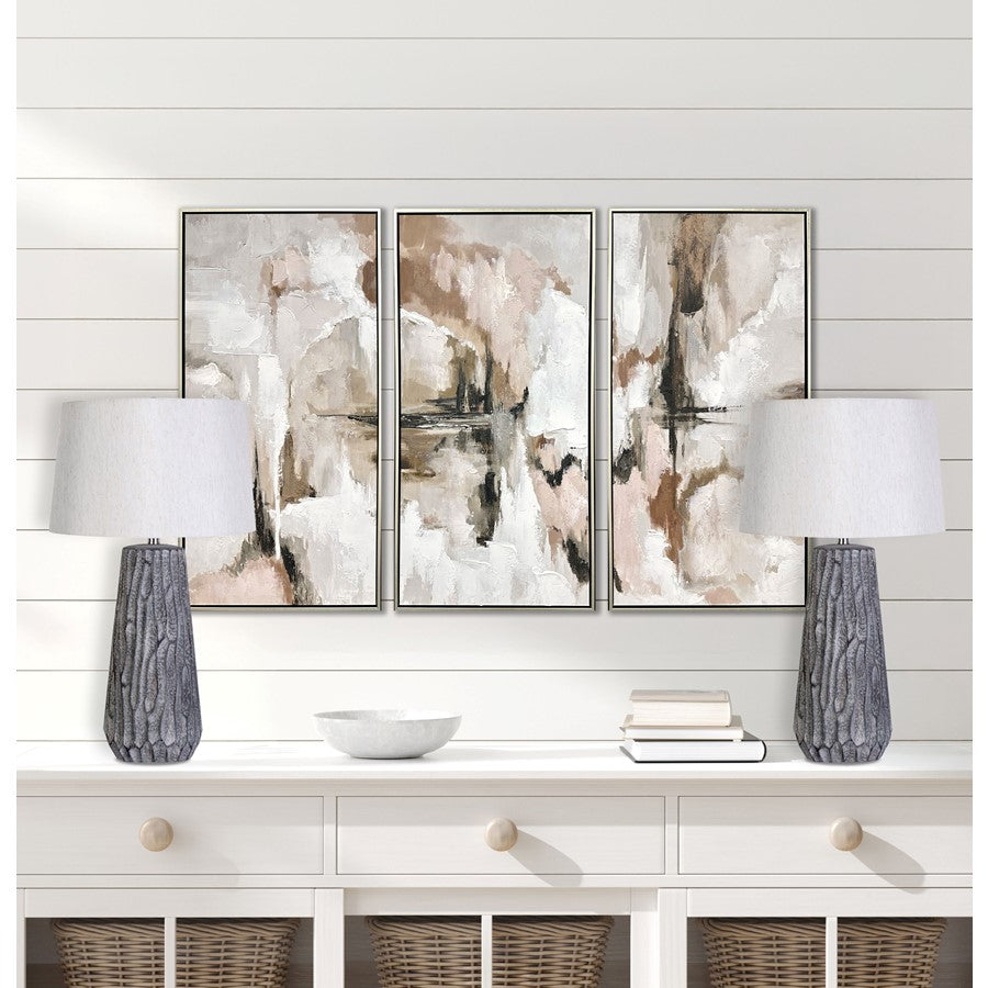 Classy Living Textured Elegance Table Lamp/Set of 2, Grey/Natural