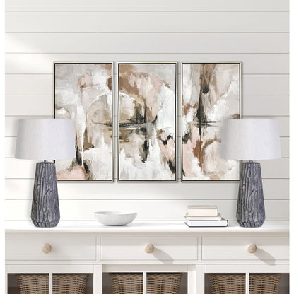 Classy Living Textured Elegance Table Lamp/Set of 2, Grey/Natural