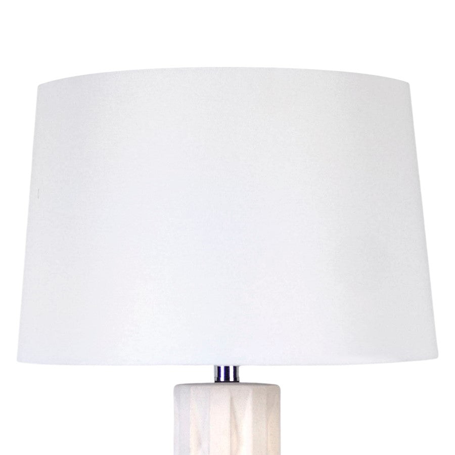 Classy Living Sculpted Elegance 1Lt Table Lamp/Set of 2, White/White