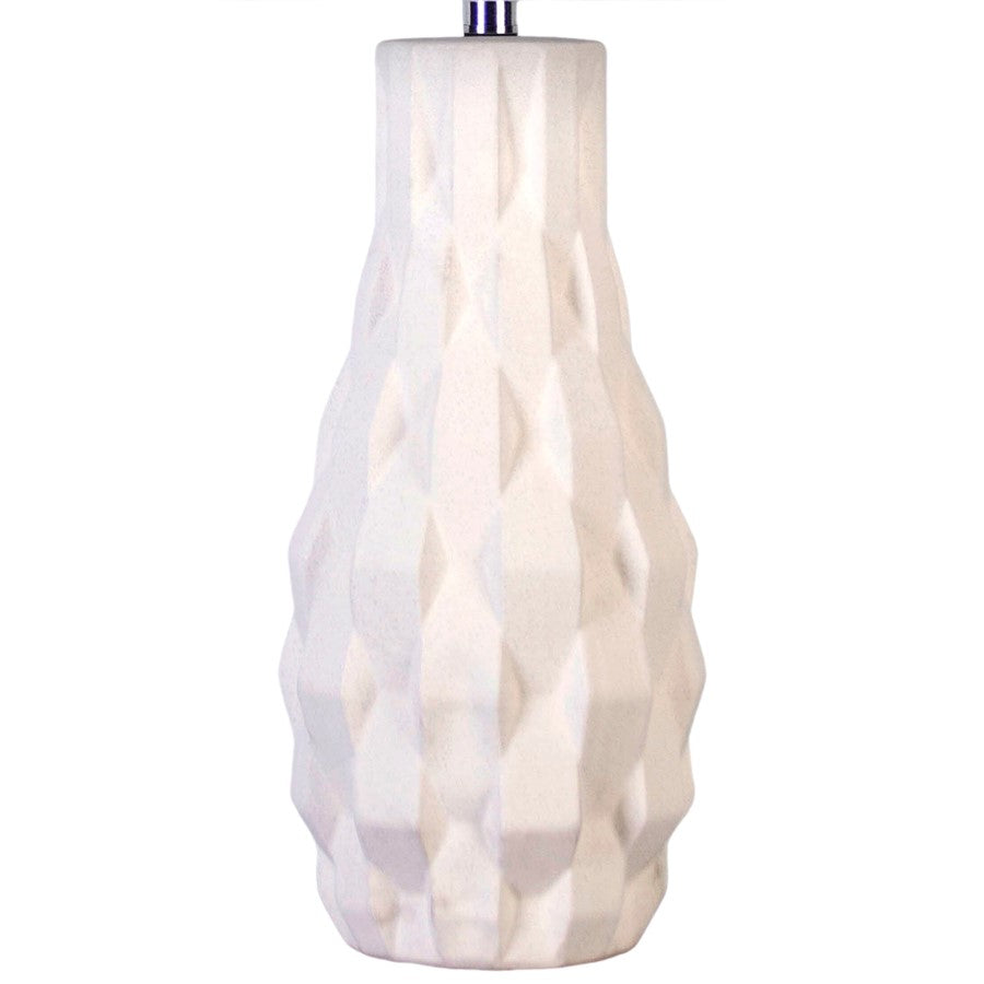 Classy Living Sculpted Elegance 1Lt Table Lamp/Set of 2, White/White