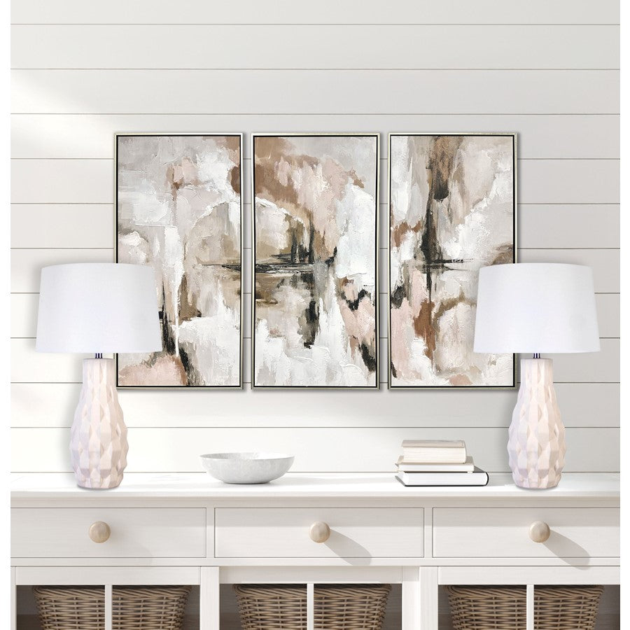 Classy Living Sculpted Elegance 1Lt Table Lamp/Set of 2, White/White