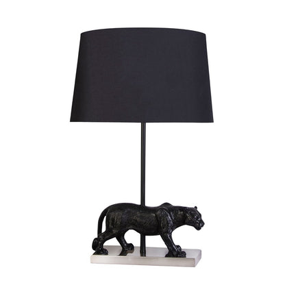 Classy Living Panther Noir Polyresin 1Lt Table Lamp/Set of 2, Black