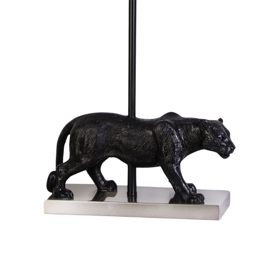 Classy Living Panther Noir Polyresin 1Lt Table Lamp/Set of 2, Black