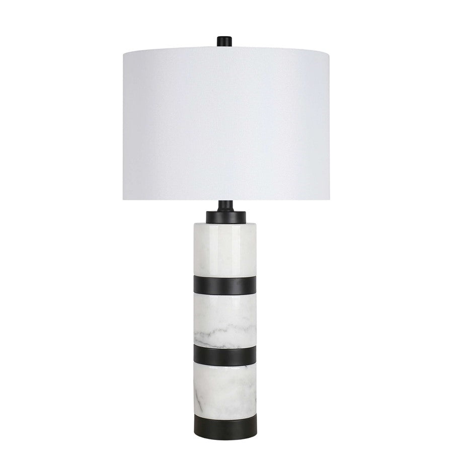 Classy Living Marble Harmony 1Lt Table Lamp, White/White - ECL3280