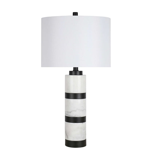 Classy Living Marble Harmony 1Lt Table Lamp, White/White - ECL3280