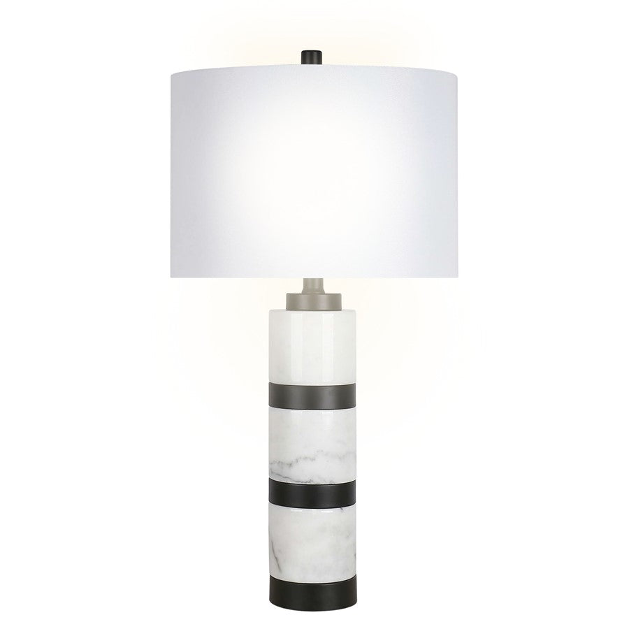 Classy Living Marble Harmony 1Lt Table Lamp, White/White