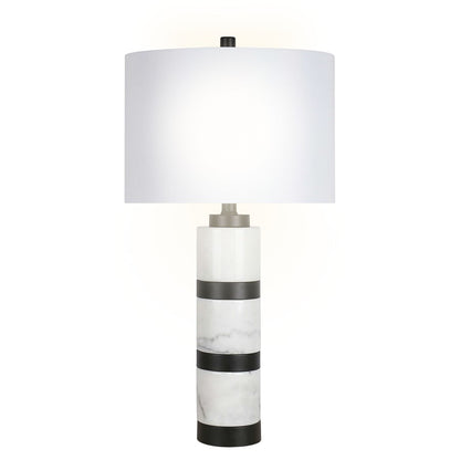 Classy Living Marble Harmony 1Lt Table Lamp, White/White