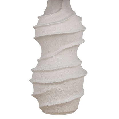 Classy Living Serenity Waves Ceramic 1Lt Table Lamp, Off White/White