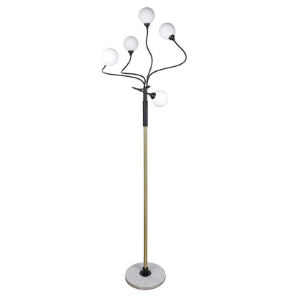 Classy Living Celestial Branch 5Lt Floor Lamp, Gld, Blk/Frosted Wht - ECL3340