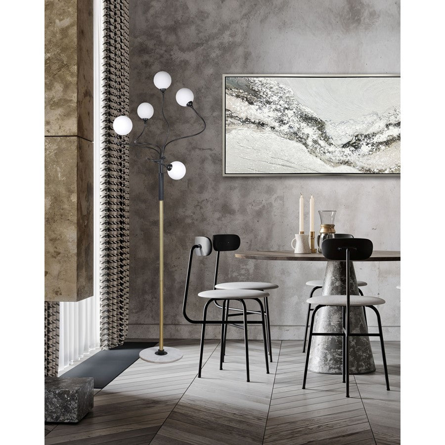 Classy Living Celestial Branch 5Lt Floor Lamp, Gold, Black/Frosted White