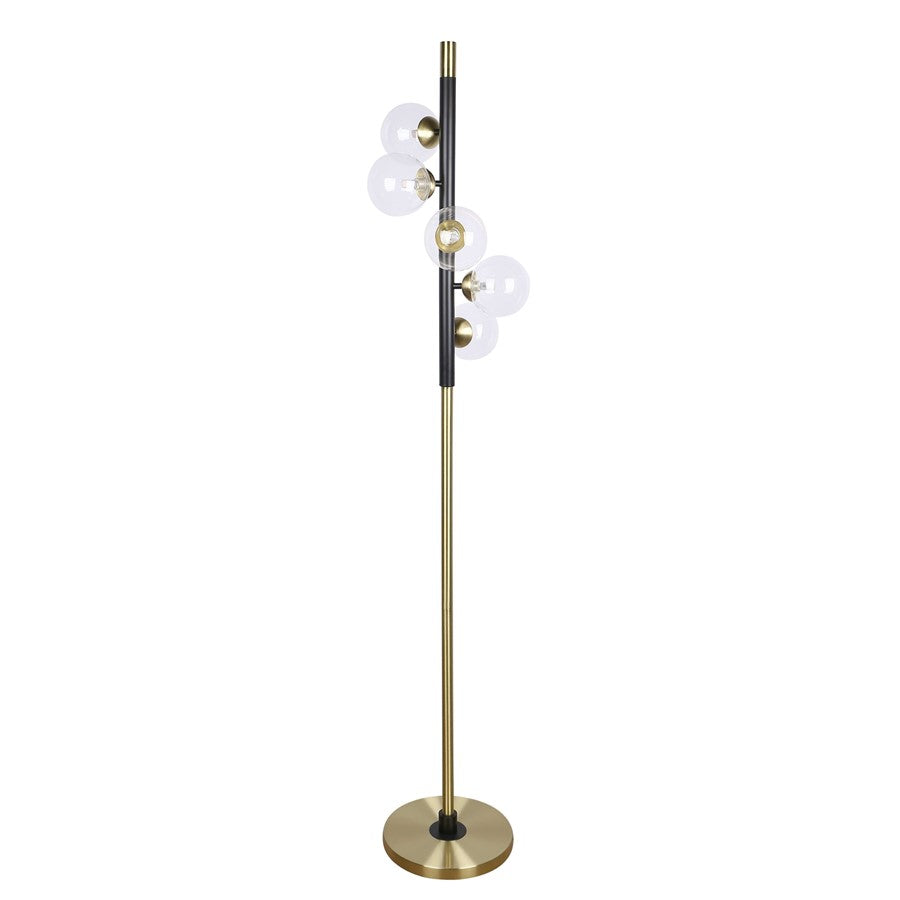 Classy Living Luminous Orbit5Lt Floor Lamp, Soft Gold/Clear - ECL3342