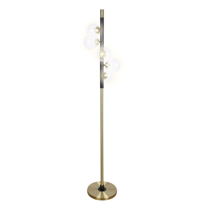 Classy Living Luminous Orbit 5Lt Floor Lamp, Soft Gold/Clear