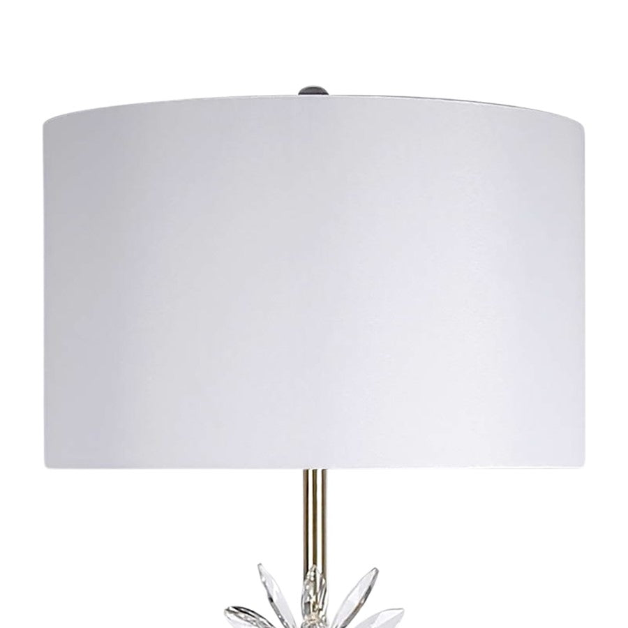 Classy Living Crystal Bloom 1Lt Floor Lamp, Soft Gold/White