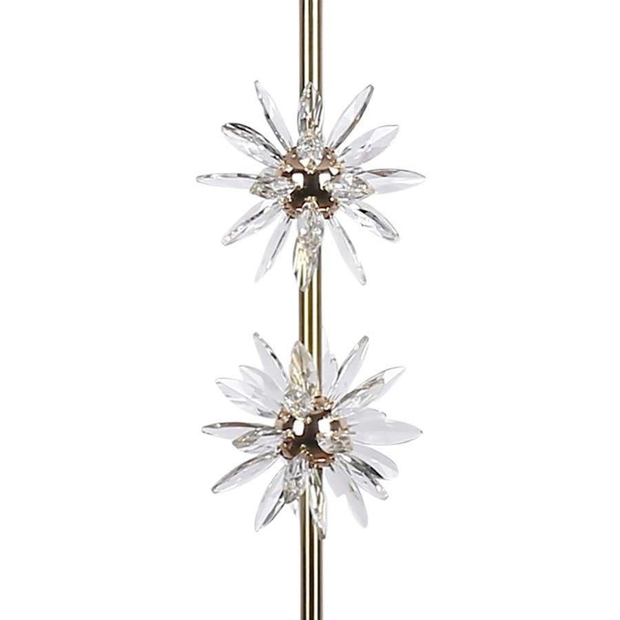 Classy Living Crystal Bloom 1Lt Floor Lamp, Soft Gold/White