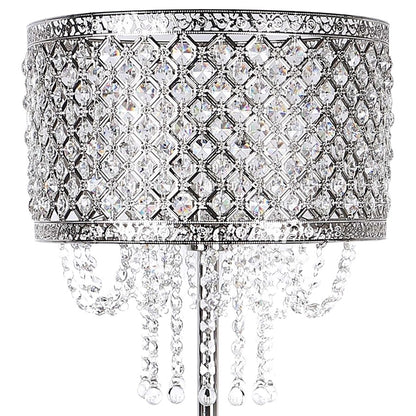 Classy Living Crystal Elegance 1Lt Floor Lamp, Polished Nickel/Clear