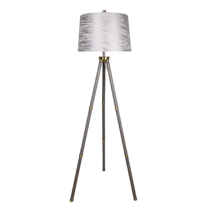 Classy Living Luxe Tripod Leather Wrap 1Lt Floor Lamp, Greige/Slr - ECL3352