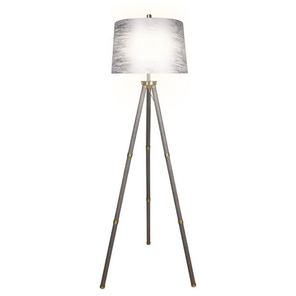 Classy Living Luxe Tripod Leather Wrap 1Lt Floor Lamp, Greige/Silver
