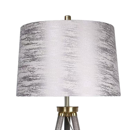 Classy Living Luxe Tripod Leather Wrap 1Lt Floor Lamp, Greige/Silver
