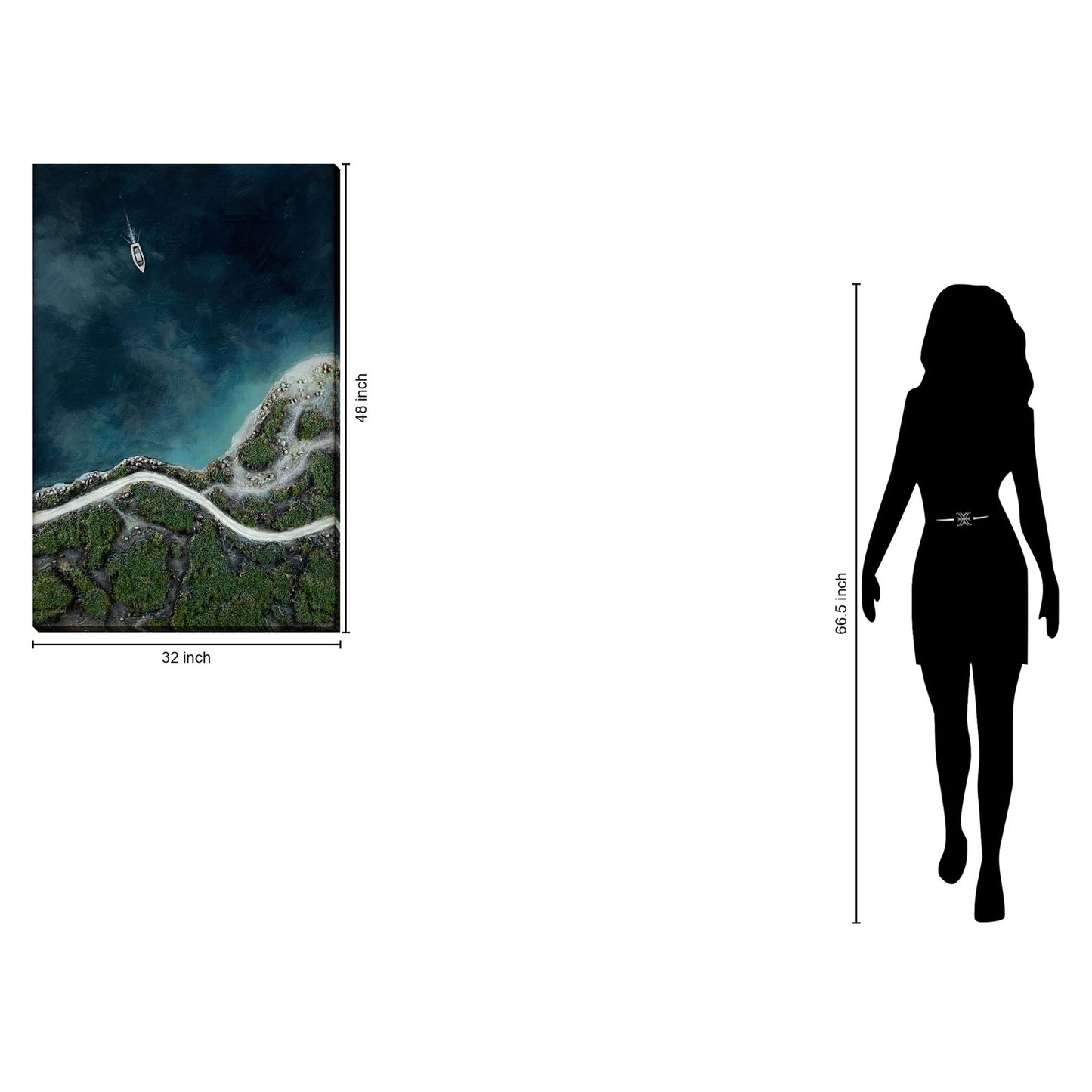 Classy Living Mesmerizing Coastal Passage 48"x32", Blue/Green/White/Black