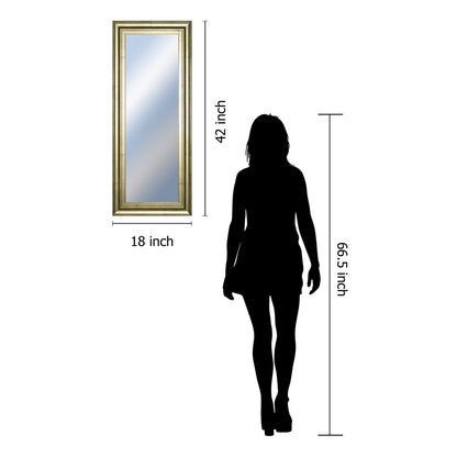 Classy Living Traditional Elegance 18x42in Wall Mirror | Soft Gold MDF Frame | Entryway & Bedroom Accent Mirror | 18 x 42 in, Vertical Mount | Model M1840
