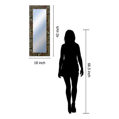Classy Living Traditional Elegance 18x42in Wall Mirror | Camouflage MDF Frame with Silver Mirror Glass | Entryway & Bedroom Accent | 18 x 42 | Model M1843
