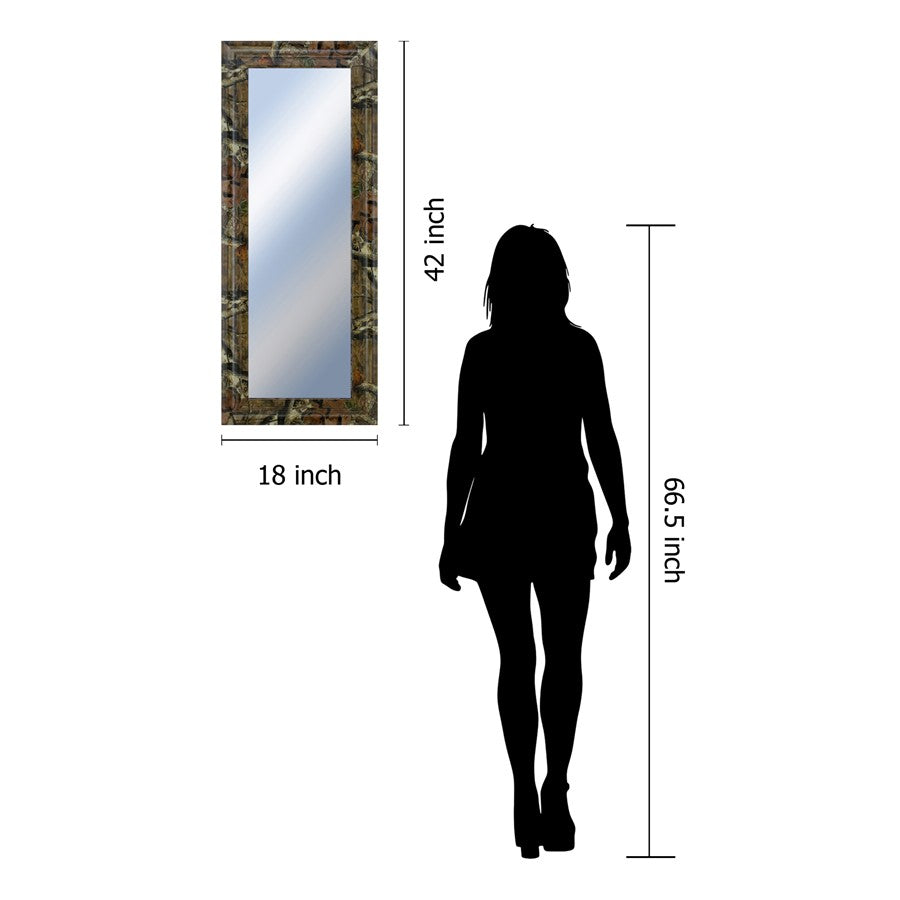 Classy Living Traditional Elegance 18x42in Wall Mirror | Camouflage MDF Frame with Silver Mirror Glass | Entryway & Bedroom Accent | 18 x 42 | Model M1843