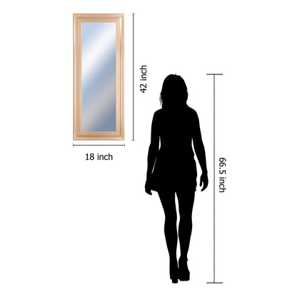 Classy Living Traditional Elegance 18x42in Wall Mirror | Rose Gold MDF Frame | Entryway & Bedroom Accent | 18 x 42 x 1 in | Model M1845