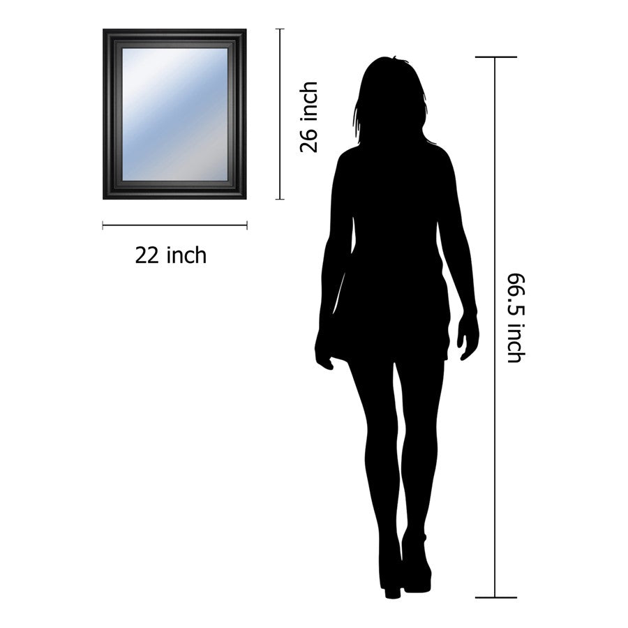 Classy Living Traditional Elegance 22x26in Wall Mirror | Midnight Aura MDF Frame | Entryway & Living Room Accent | 22 x 26 x 1 in, Vertical | Model M2237