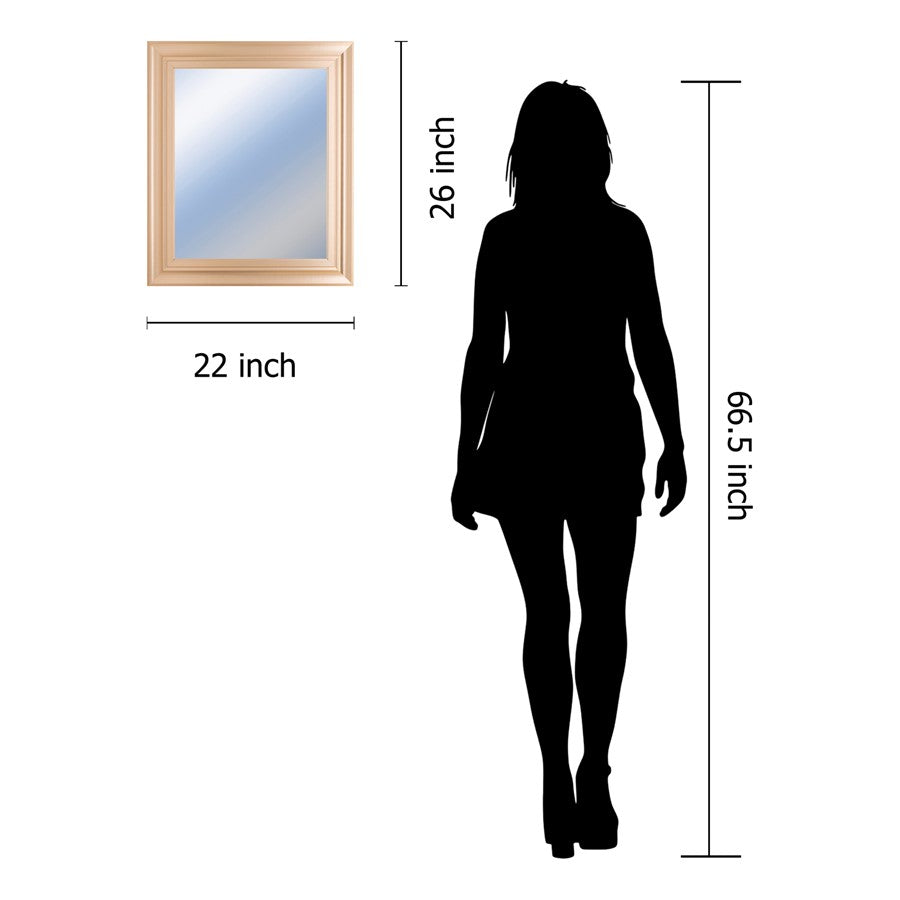 Classy Living Traditional Elegance 22x26in Wall Mirror | Rose Gold Romance MDF Frame | Entryway & Bedroom Accent | 22 x 26 x 1 in, Vertical | Model M2245