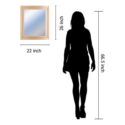 Classy Living Traditional Elegance 22x26in Wall Mirror | Rose Gold Romance MDF Frame | Entryway & Bedroom Accent | 22 x 26 x 1 in, Vertical | Model M2245