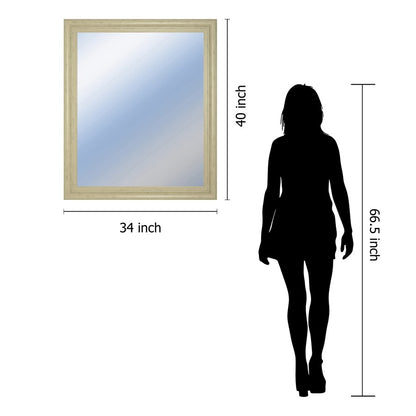 Classy Living Traditional Elegance 34x40in Wall Mirror | Ivory Bliss MDF Frame with Silver Mirror | Entryway & Living Room Accent | 34 x 40 | Model M3441