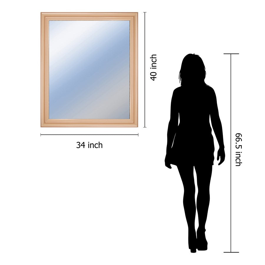 Classy Living Traditional Elegance 34x40in Wall Mirror | Traditional Rose Gold MDF Frame | Entryway & Bedroom Accent | 34 x 40 x 1 in | Model M3445
