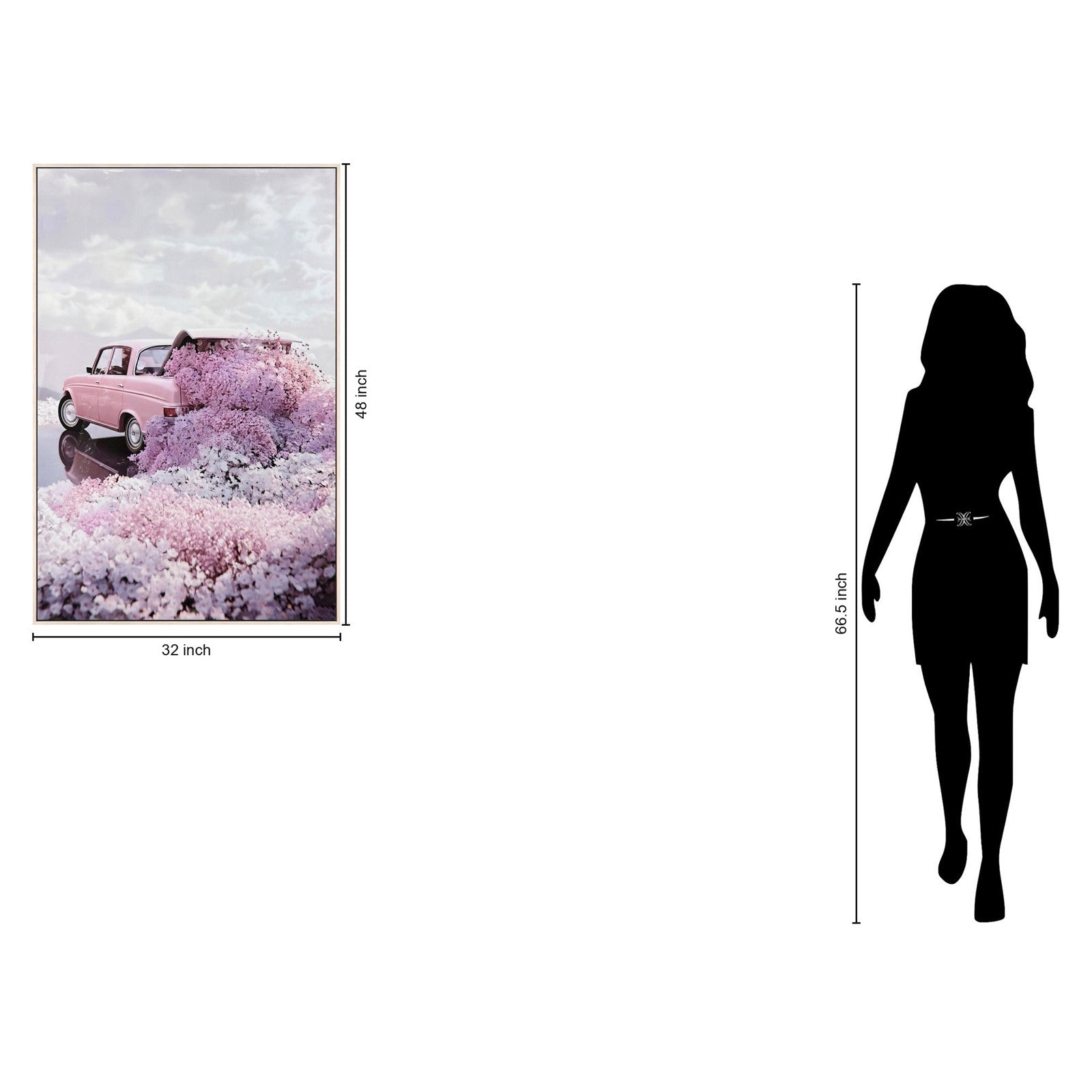 Classy Living Enchanting Blush Getaway 48"x32" Gloss, Pink/White/Blush