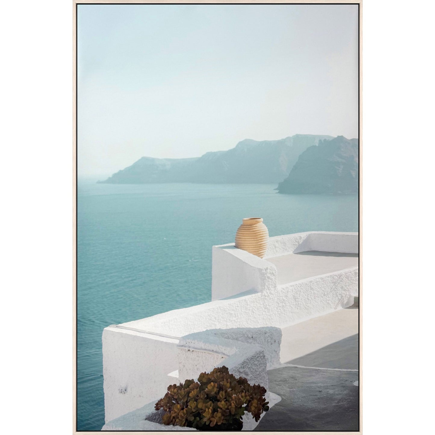 Classy Living Mesmerizing Aegean Terrace 48"x32", White/Blue/Beige