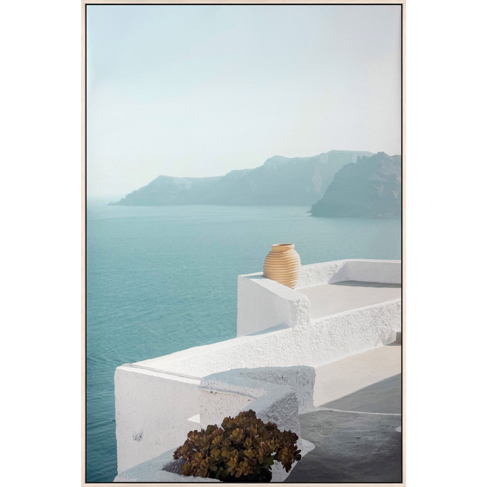Classy Living Mesmerizing Aegean Terrace 48"x32", White/Blue/Beige