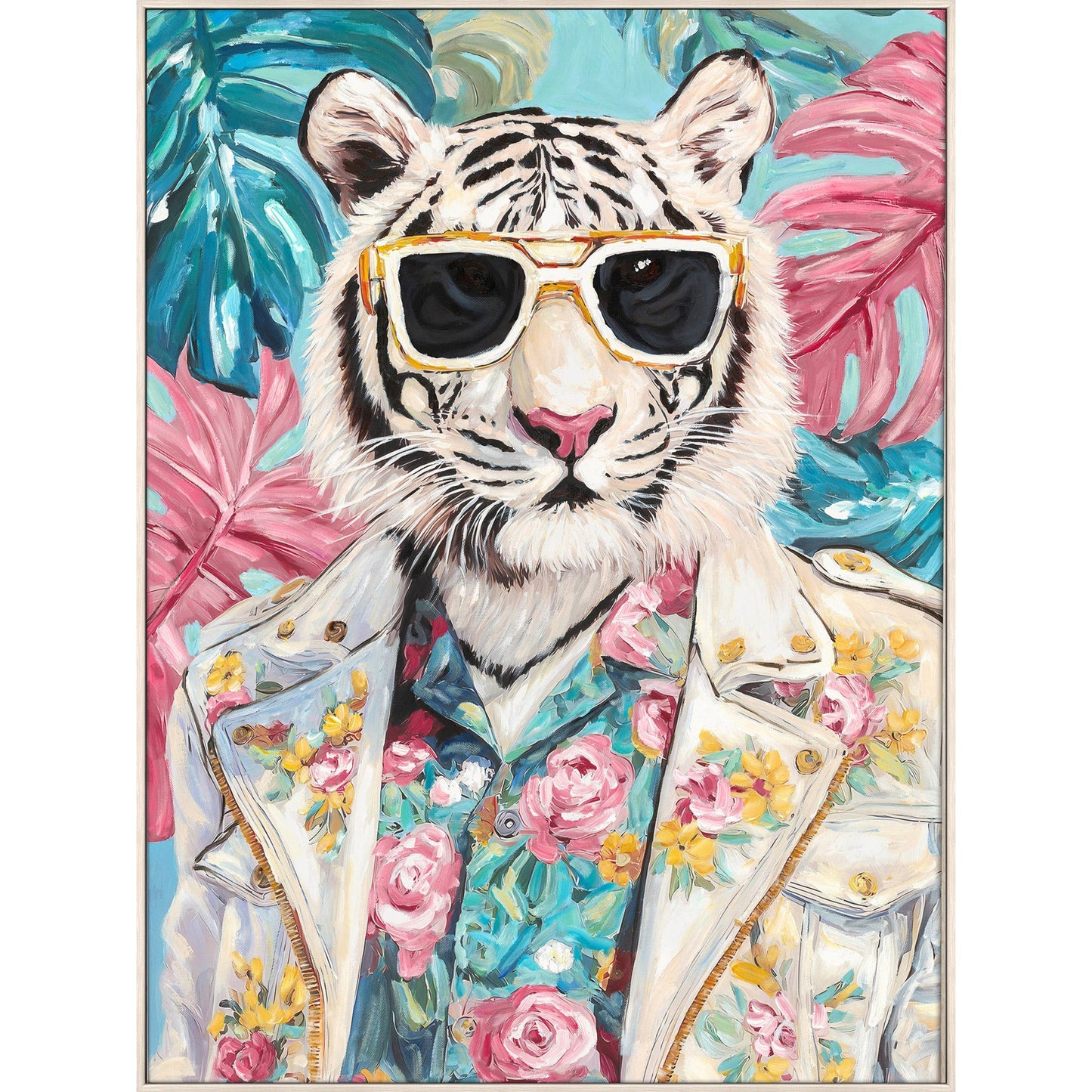 Classy Living Dapper Tropical Rebel, Aqua/Pink/Ivory/Black/Yellow