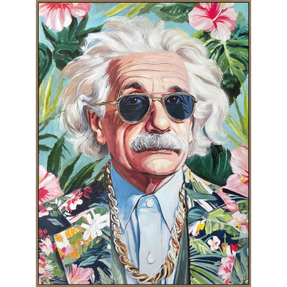 Classy Living Vibrant Tropical Icon 48"x36", Blue/Green/Pink/White/Gold