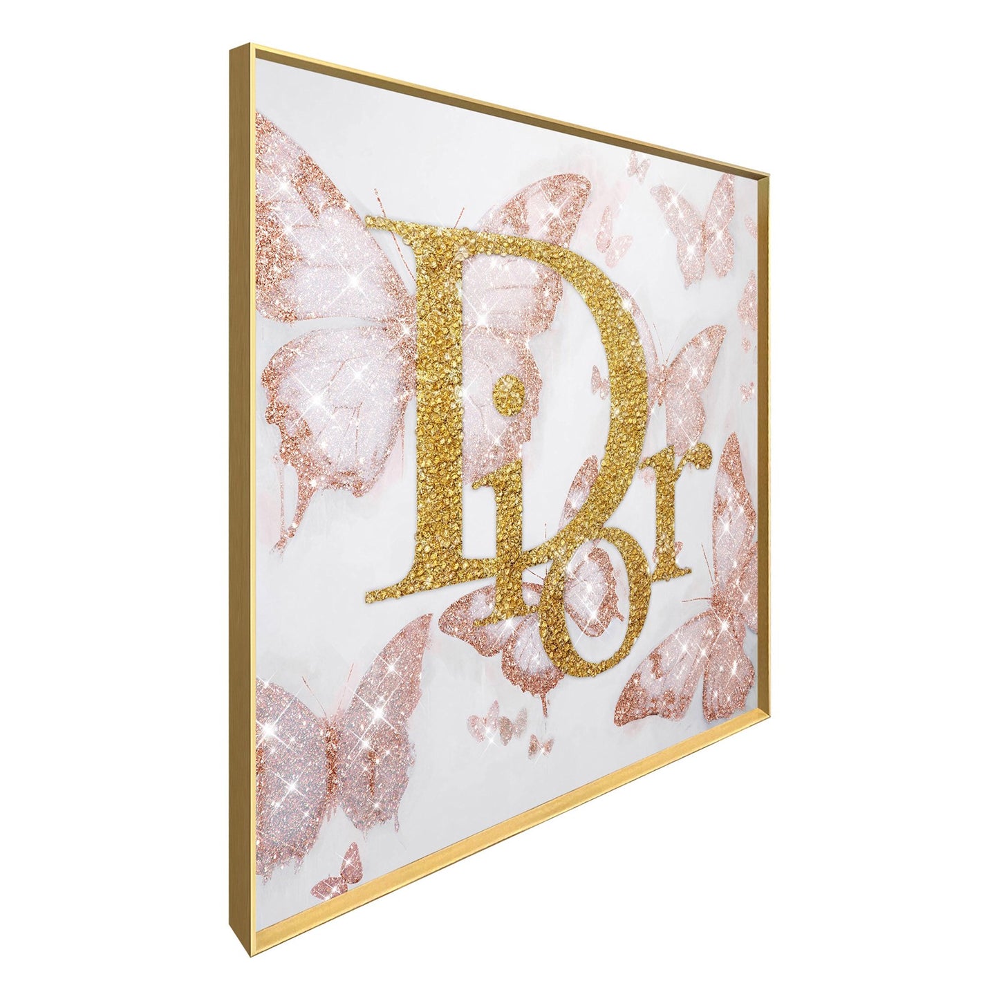 Classy Living Enchanting Glam Flutter 32"x32", Gold/Blush/White/Glitter