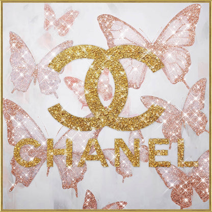 Classy Living Enchanting Glam Flutter II 32"x32", Blush/Gold/Glitter