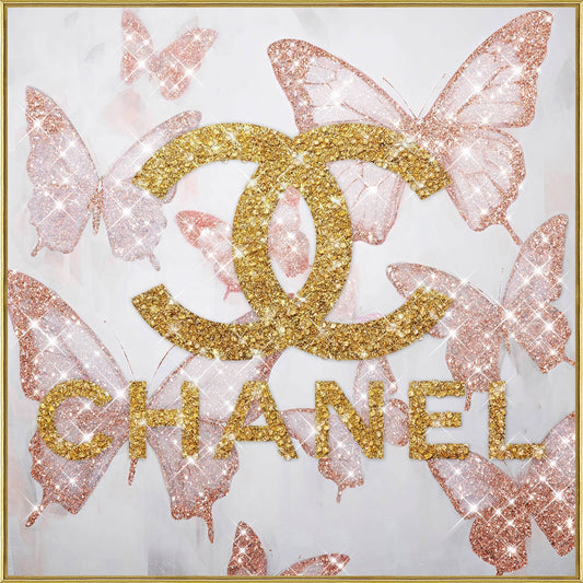 Classy Living Enchanting Glam Flutter II 32"x32", Blush/Gold/Glitter