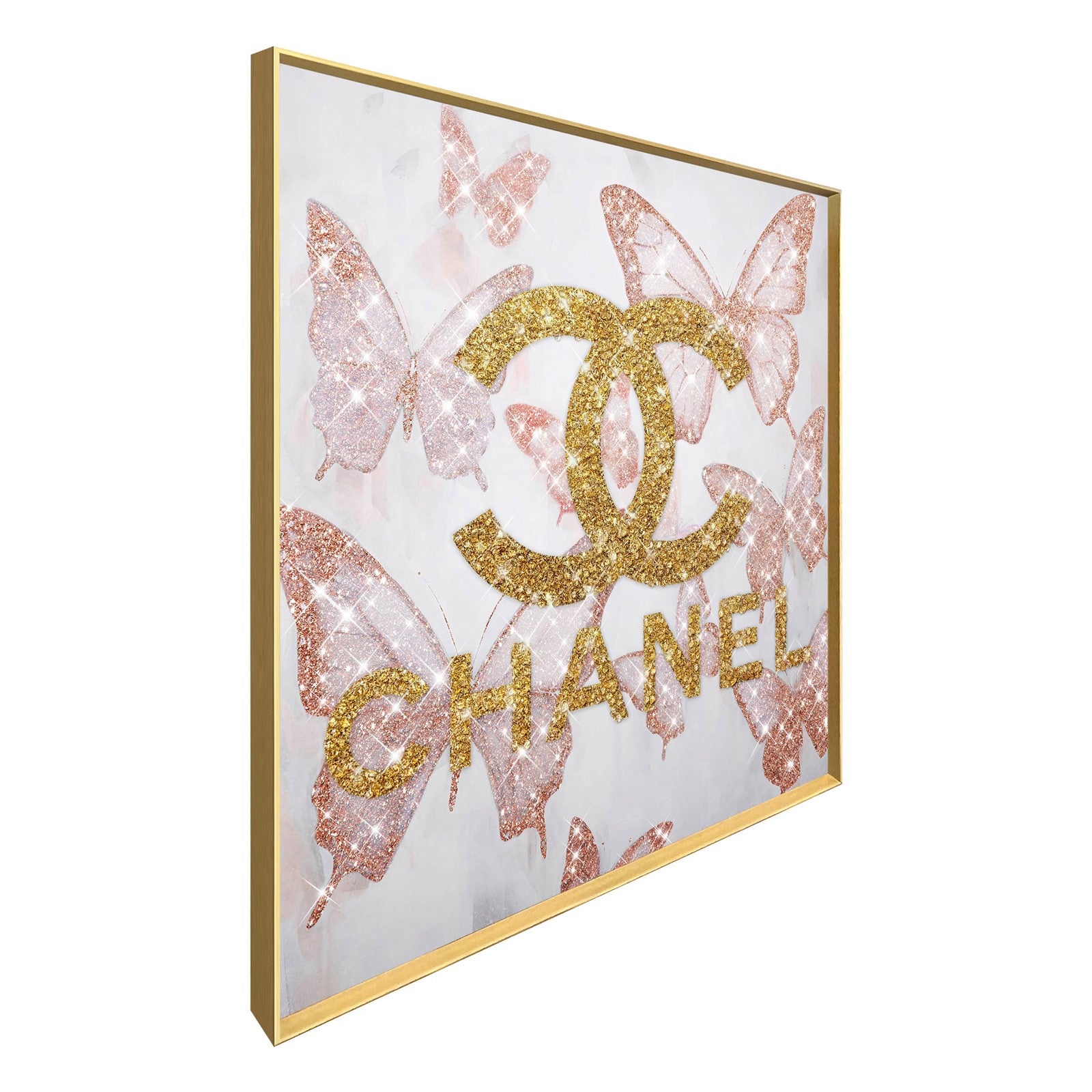 Classy Living Enchanting Glam Flutter II 32"x32", Blush/Gold/Glitter