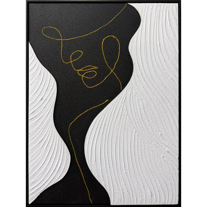 Classy Living Dramatic Contour Muse 32"x24", Black/White/Gold